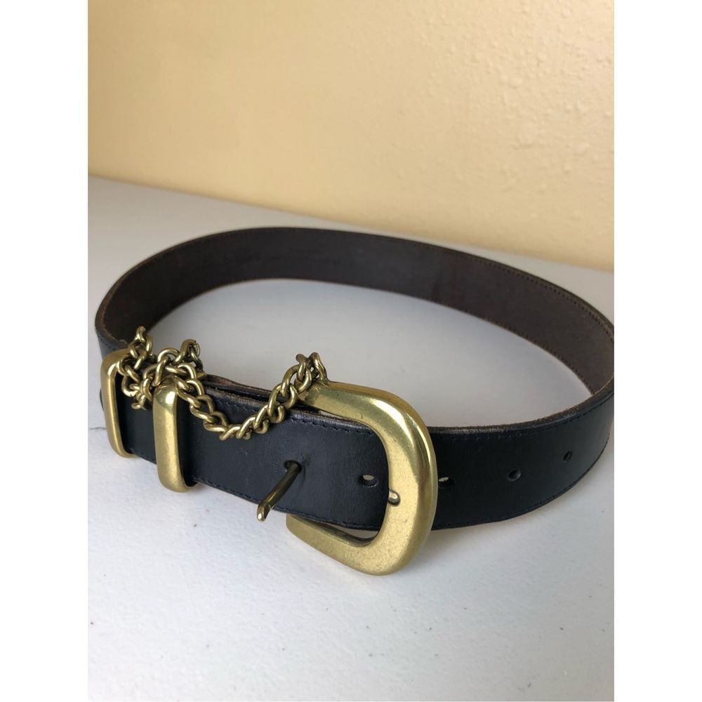 Fossil Women's Leather Belt, Brown/Gold, Size M